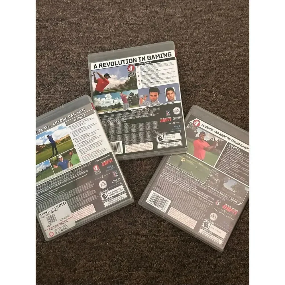 Bundle of three Tiger Woods PGA games 2006 through 2009 PS3